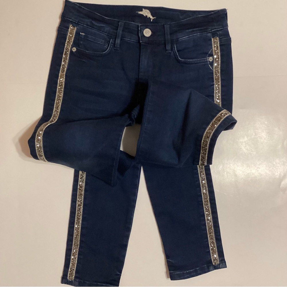 Tommy Bahama Jeans High Rise Ankle Beautiful Decorative Jeans Size 6